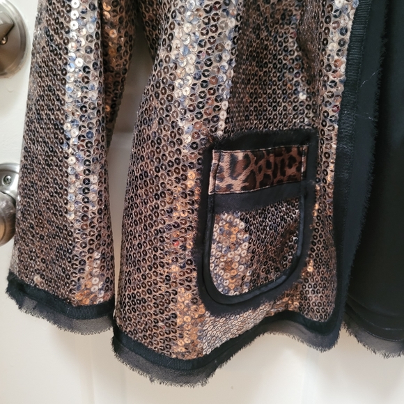 Chico's Sequined Open Blazer-Size 3 - Picture 6 of 7